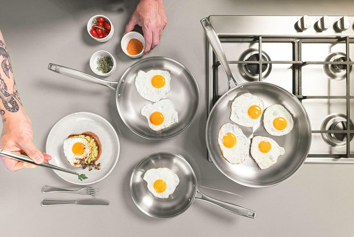 Tramontina Bratpfanne Grano, Ø 20 cm, Edelstahl, Induktion, Backofengeeigenet, spülmaschinengeeignet