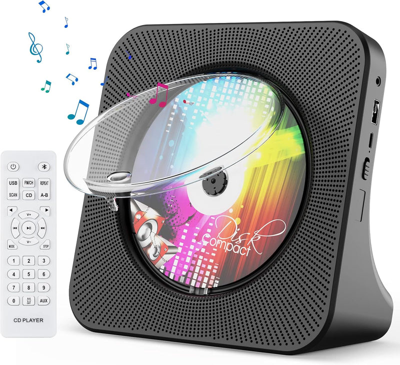 Tragbarer CD-Player, Bluetooth CD Kpop Player für Desktop mit HiFi-Sound-Lautsprecher, niedlicher FM