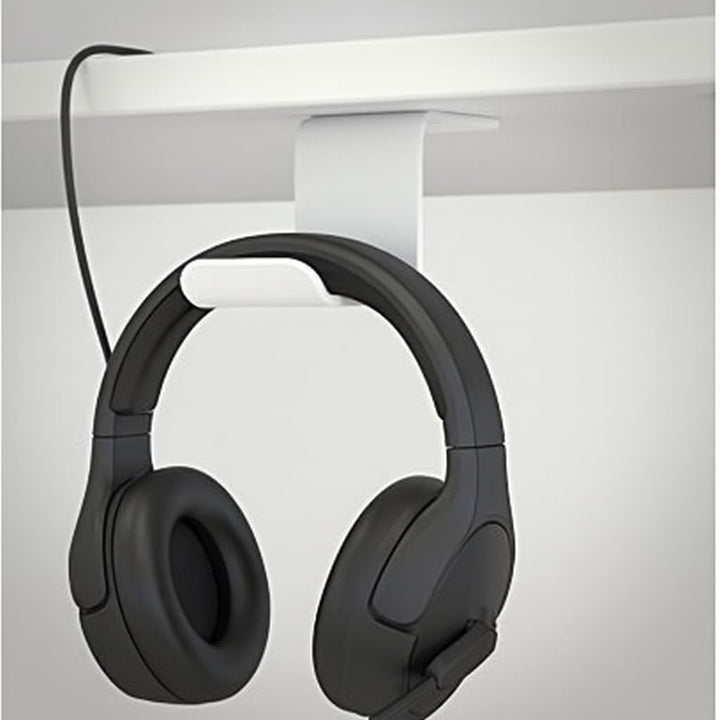 MULTIBRACKETS Kopfhörerhalter Unter Tisch, Weiss | Headset Halterung Schreibtisch, Aluminium, Untert