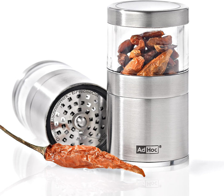AdHoc MP206 Mini Chili- und Gewürzschneider VOYAGE, mit original SchneidWerk® (ohne Gewürz), Edelsta