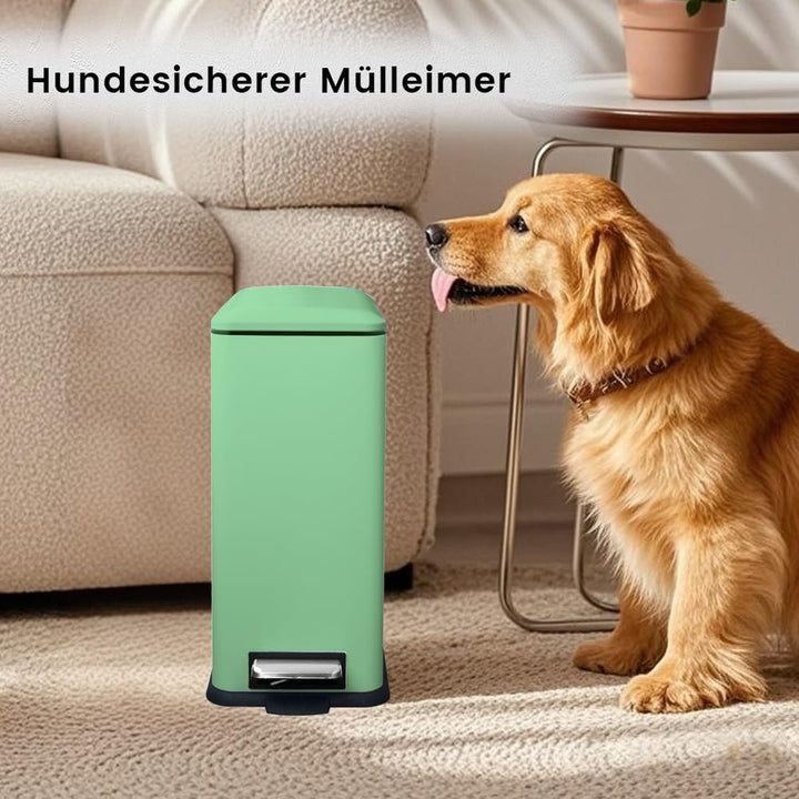 Mülleimer,30L Treteimer mit Inneneimer,30 Liter Schmaler Abfalleimer mit Pedal,Edelstahl Tretmülleim