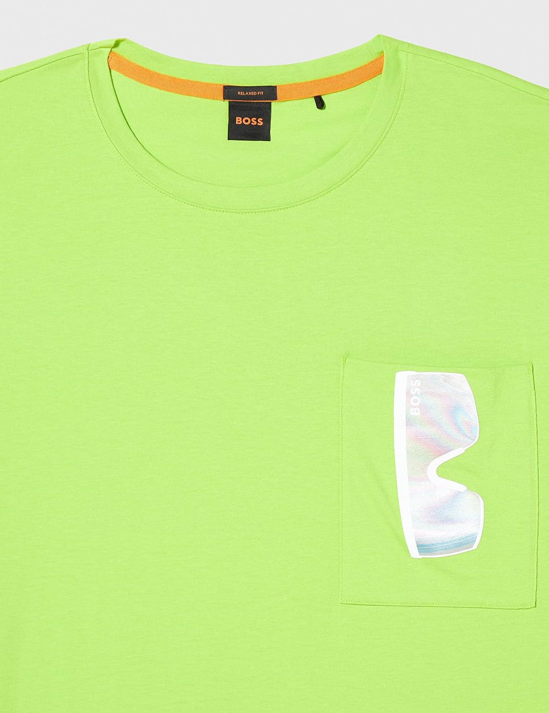 BOSS Herren TeeVibes Relaxed-Fit T-Shirt aus Baumwolle mit Print auf Vorder- und Rückseite M Bright