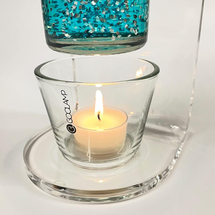 GOOLAMP CandleGlow C1 Glitter Teelicht-Lampe (Hell-Blau), Hell-blau