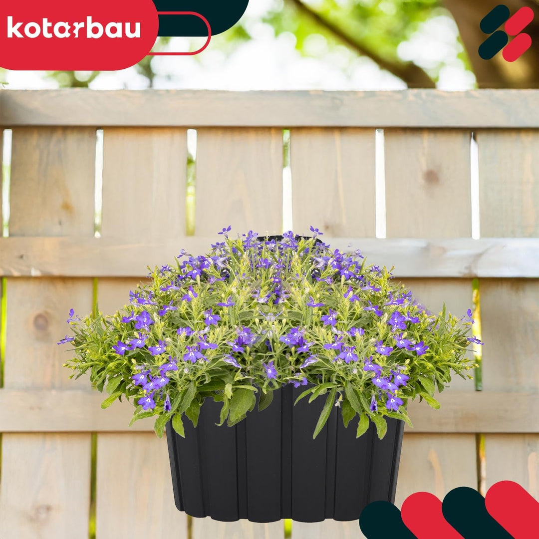 KOTARBAU® 4er Set Blumenkasten Balkon - Wandampel - Blumentopf - 20x14cm H: 13cm Anthrazit - Wandamp