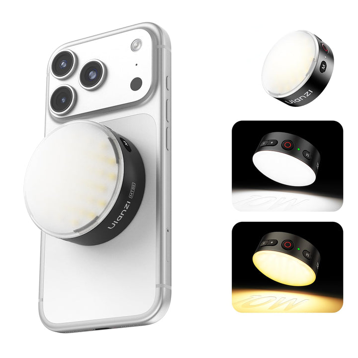 ULANZI MFL01 2-in-1 Magnetischer Handyblitz & Selfie-Licht für iPhone und Android mit Bluetooth-/Tas