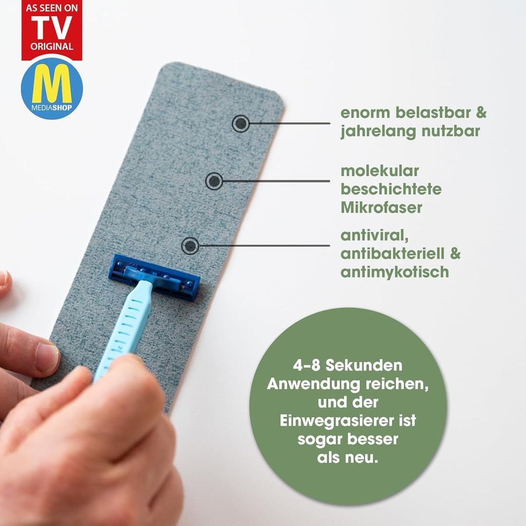 MaxxiSharp Rasierklingen Schärfer Pad – Patentiertes High Tech Textil – Verlängert Lebensdauer für E