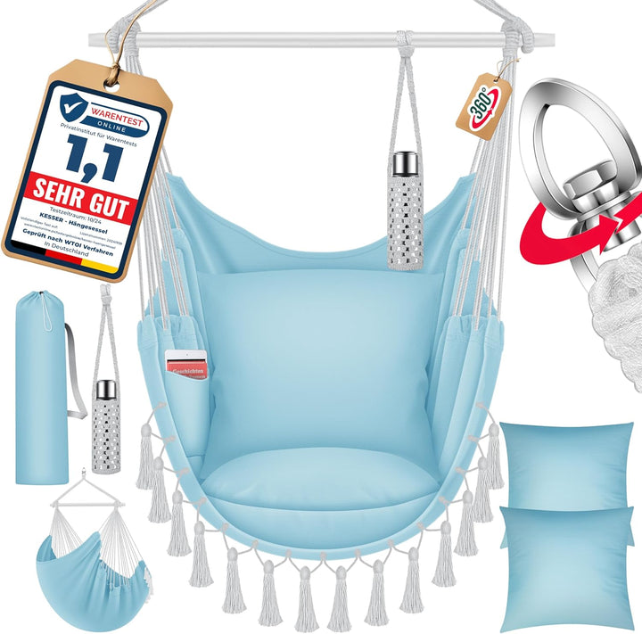 KESSER® Hängesessel Safari XXL Hängestuhl für Erwachsene & Kinder Hängematte bis 150 kg Hängesitz Au