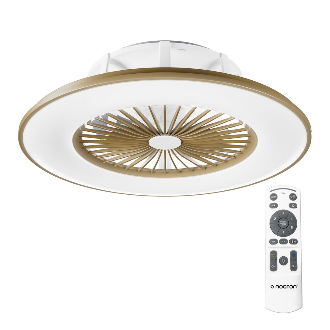 Noaton Deckenventilator mit Beleuchtung 11056CR Vega, LED Dimmbar max 40 W, 3 Farbtemperaturen, Fern