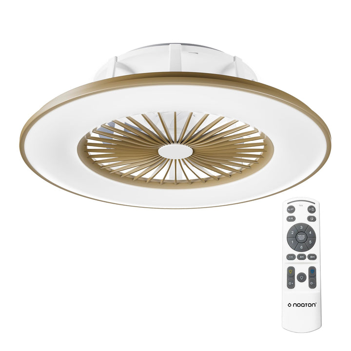 Noaton Deckenventilator mit Beleuchtung 11056CR Vega, LED Dimmbar max 40 W, 3 Farbtemperaturen, Fern
