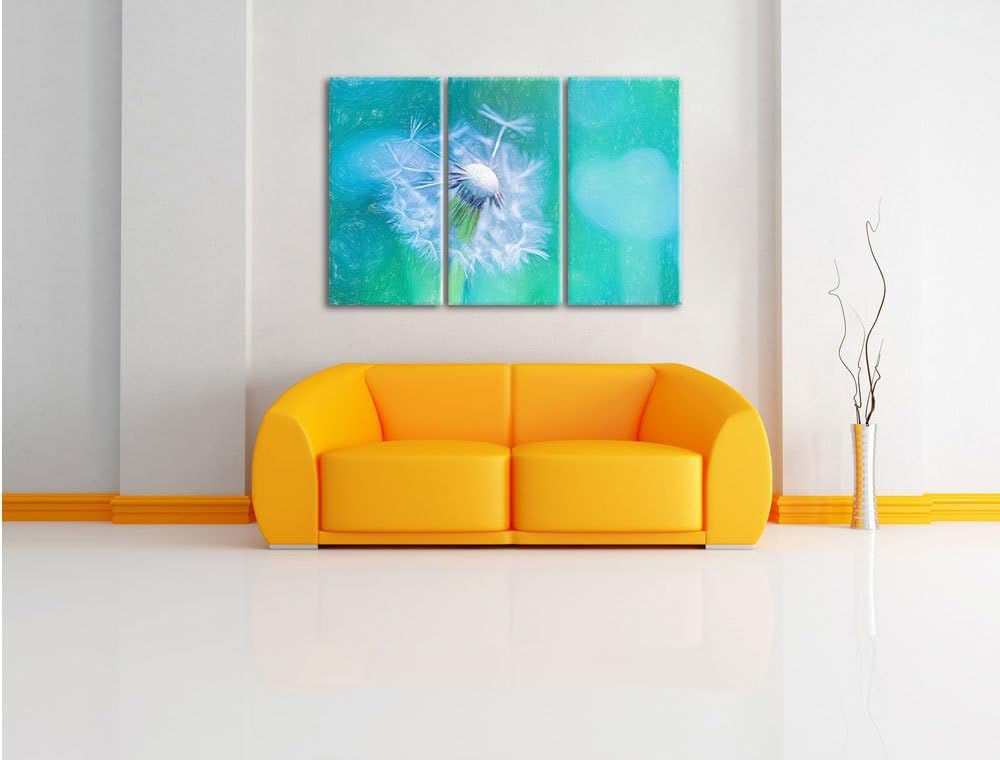 Pixxprint Schöner weisser Löwenzahn als Leinwandbild/Grösse: 3 Teilig (120x80) / Wandbild/Kunstdruck