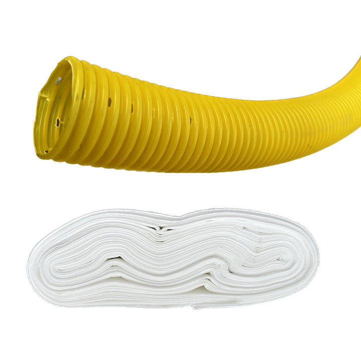 Drainagerohr DN50 25m gelocht mit geovlies Filterschlauch Drainagevlies | gelb PVC-U |Entwässerungss