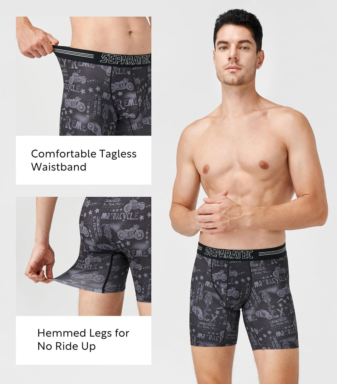 Separatec Sport Boxershorts Herren Schnelltrocknende Unterhosen Männer mit Doppelter Beutel Retrosho