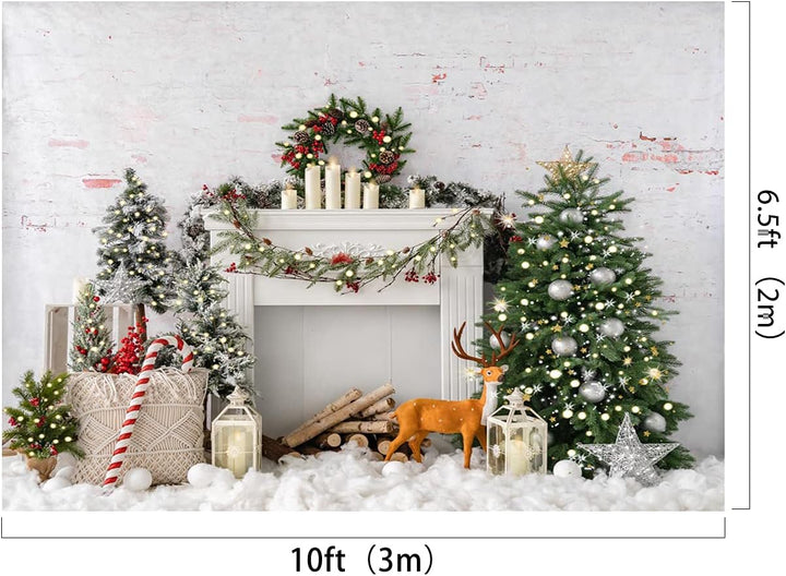 Kate Frohe Weihnachten Foto Hintergrund für Fotografie Weihnachtsbaum Kamin Weihnachten Party Fotost