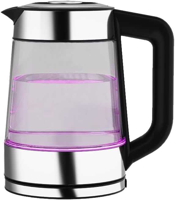 BASS POLSKA Elektrischer Wasserkocher aus Glas | Temperatureinstellung in 10°C von 40 bis 100 °C | W