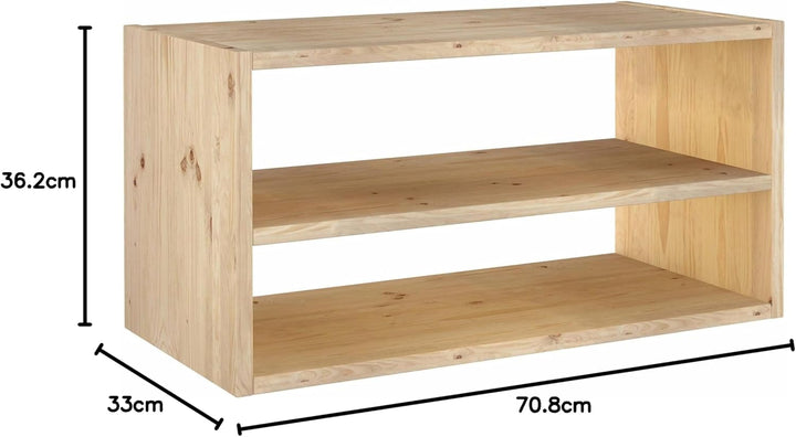 ASTIGARRAGA KIT LINE Dinamic Rechteckiges modulares Regal mit Ablage, Kiefernholz, 36,2 x 70,8 x 33
