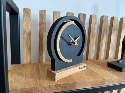 FLEXISTYLE Modern standuhr klein aus Holz Eiche Wohnzimmer Badezimmer (Style 4), Style 4