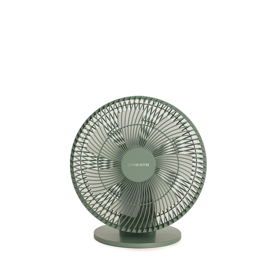 CREATE Air Dual Compact Tisch- und Wandventilator mit wiederaufladbarem Akku, Salbeigrün / leise, 2-