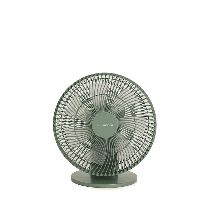 CREATE Air Dual Compact Tisch- und Wandventilator mit wiederaufladbarem Akku, Salbeigrün / leise, 2-