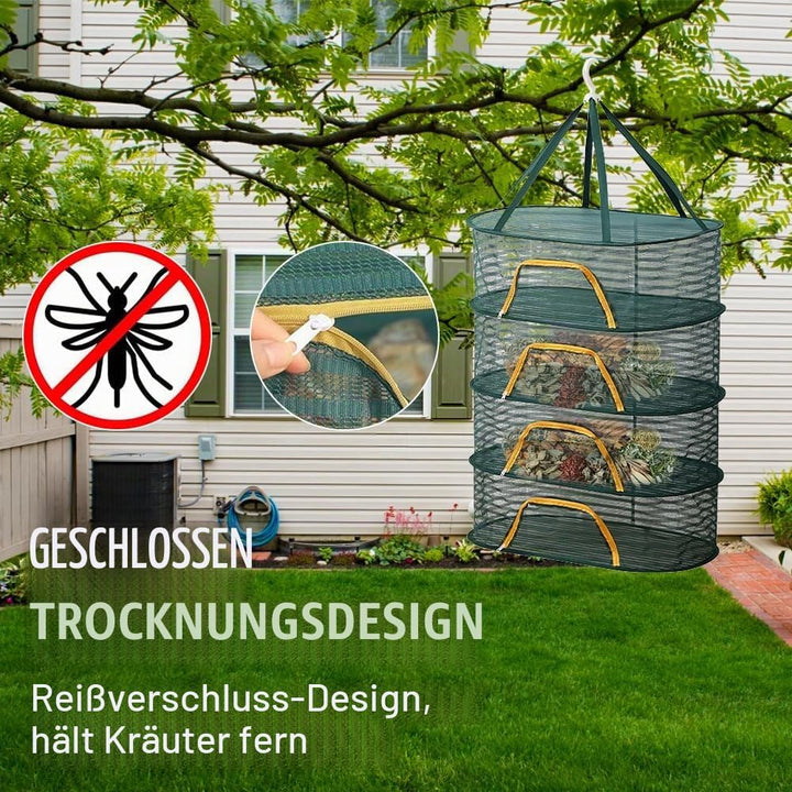4-Lagiger Trockennetz Kräuter Klein, 40 * 60cm/Lagiger Kräutertrockner Hängend, Kräuter Trocknen mit