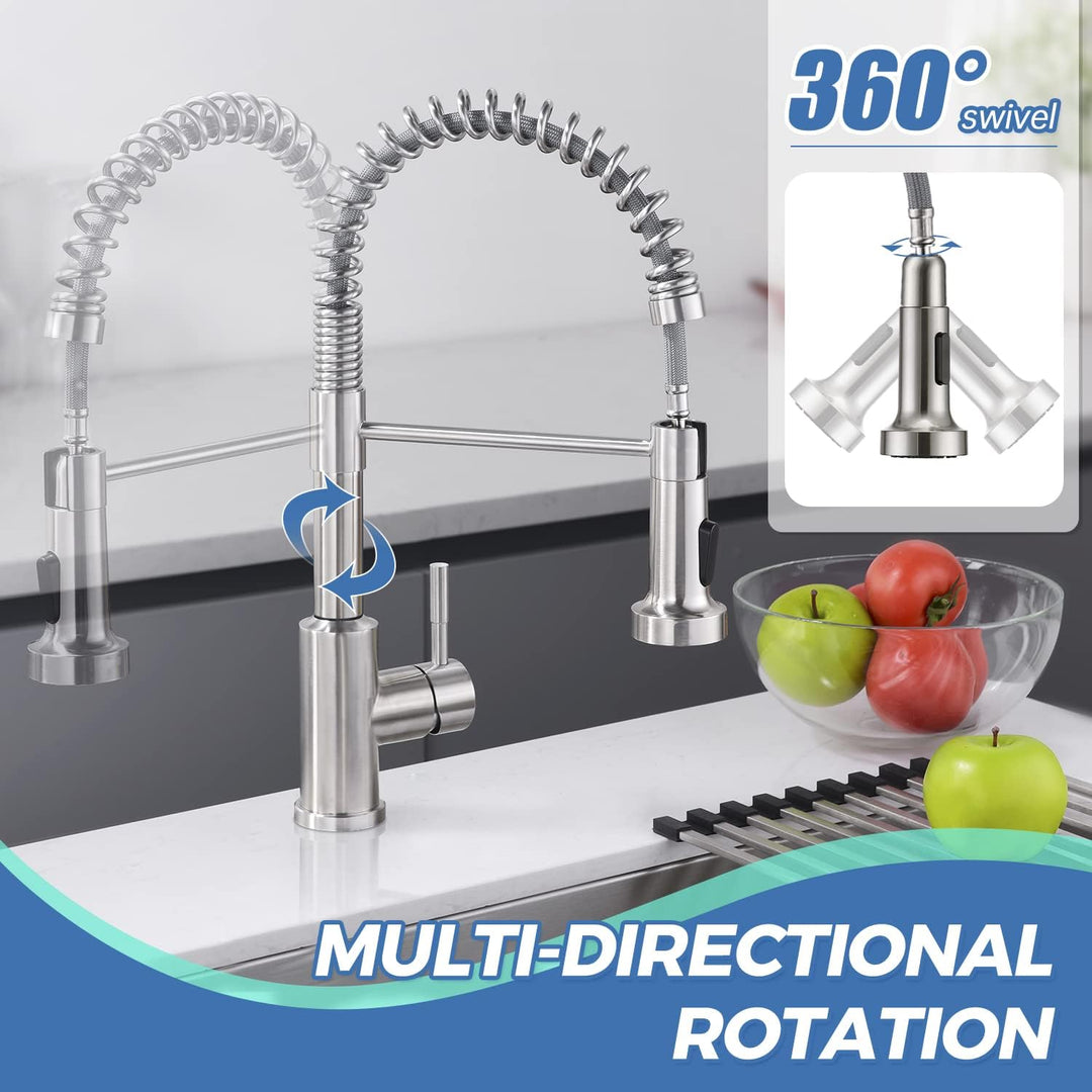 Küchenarmatur mit Brause Ausziehbar, Wasserhahn Küche Spültischarmatur mit Brause 360° Drehbar Armat