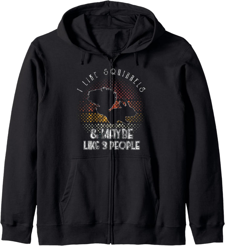 Retro Style I Like Squirrels Funny Squirrel Lover Kapuzenjacke
