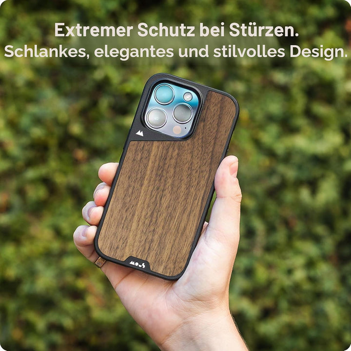 Mous Hülle für iPhone 15 Pro MagSafe Kompatibel Case - Limitless 5.0 - Walnuss - Handyhülle iPhone 1