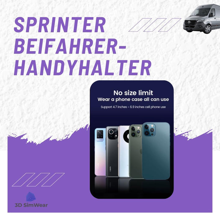 Generisch Beifahrer Magnet Logic-Mount Sprinter-Edition: Profi-Smartphonehalter für Mercedes Sprinte