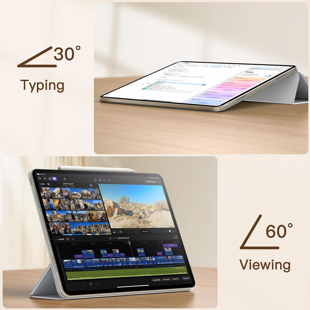 JETech Magnetische Hülle für iPad Pro 12,9 Zoll 2022/2021/2020/2018 (6./5./4./3. Generation), Pencil