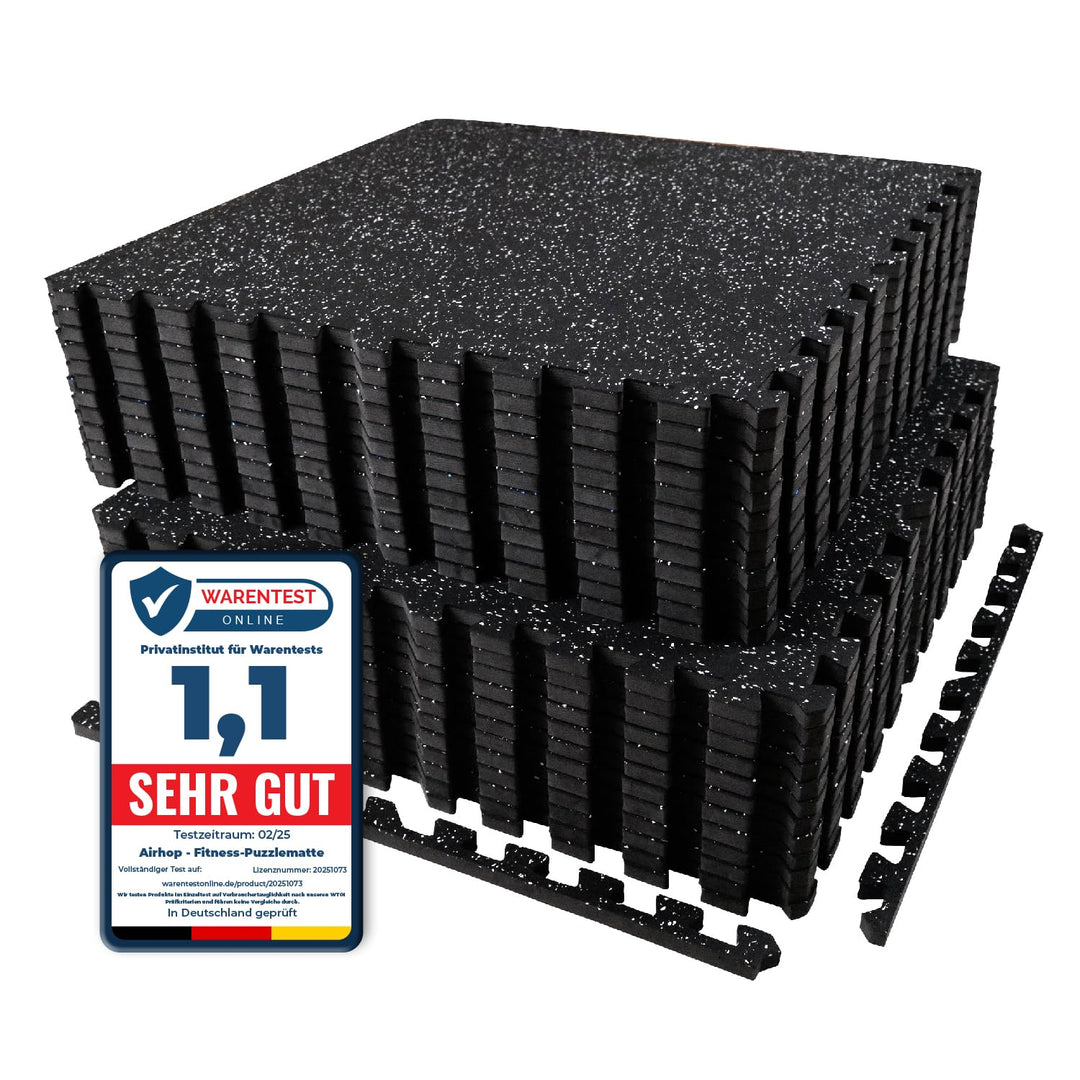 AIRHOP 24 Matten 60x60x1,4cm Extra Dicke Robuste Gummierte, rutschfeste Puzzlematte, Geeignet Für Fi