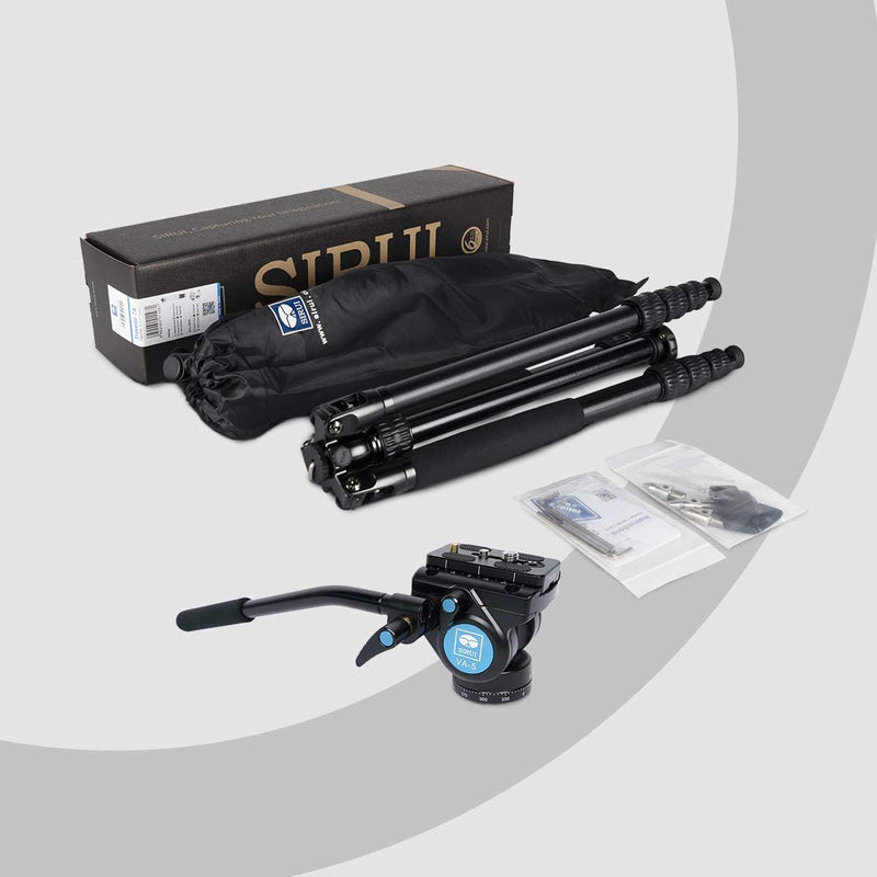 SIRUI Profi Traveler VA Video-Stativ, 159 cm, Aluminium, Reise-Video-Stativ mit Videoneiger, Tragkra