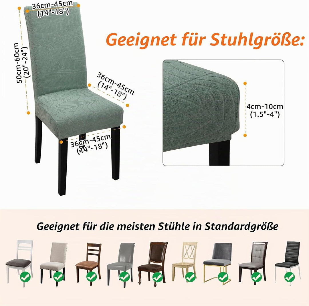 Fuloon Stuhlhussen Jacquard-Blätter,Universal Stretch Stuhlbezug Moderne Stuhlüberzug Elastische Abn
