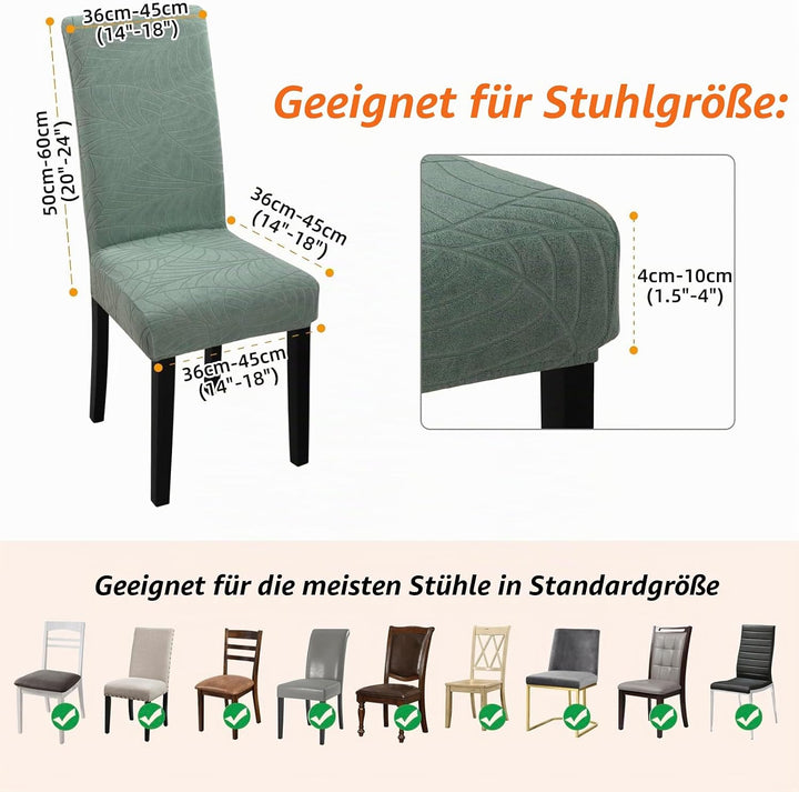 Fuloon Stuhlhussen Jacquard-Blätter,Universal Stretch Stuhlbezug Moderne Stuhlüberzug Elastische Abn