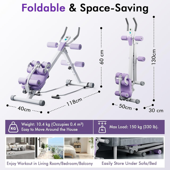 4-in-1 Bauchtrainer für Zuhause, Verstellbare Bauchmuskeltrainer, Faltbare Bauchmuskeln Trainingsger