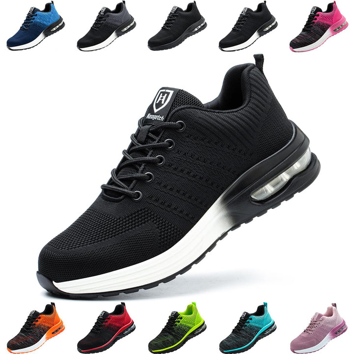 Nasogetch Sicherheitsschuhe Damen Herren Stahlkappenschuhe Arbeitsschuhe Sportlich Atmungsaktiv 38 E