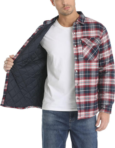 TACVASEN Herren Karierte Hemdjacke Flanellhemd Holzfällerhemd Thermohemd Jacke S Gelb, S Gelb