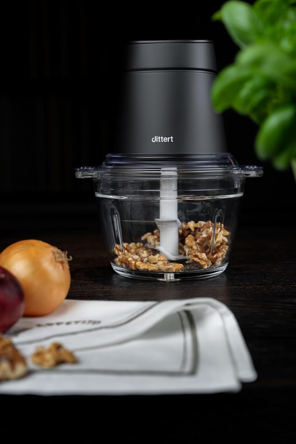 Multi Zerkleinerer 500W – 1L Glasbehälter, 4-fach Edelstahlklinge, 2 Stufen, spülmaschinengeeignet,