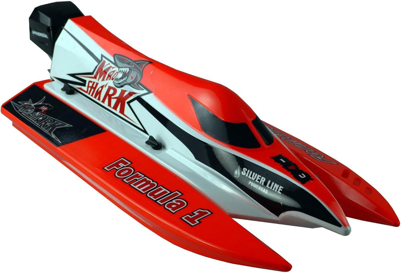 Amewi F1 Mad Shark V2 RC Einsteiger Motorboot RTR 430mm, Weiss-schwarz