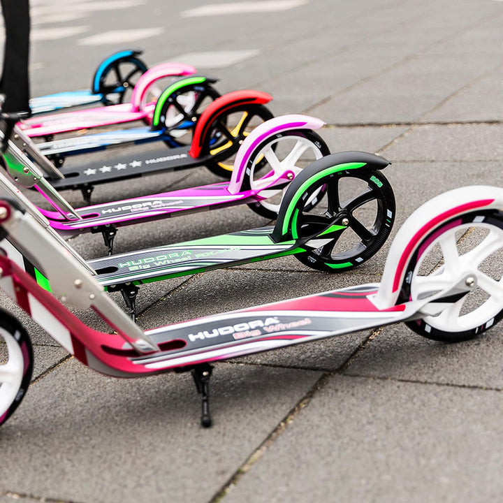HUDORA BigWheel 205 Scooter - Stabiler Aluminium-Roller - Höhenjustierbarer &amp; zusammenklappbarer Cit