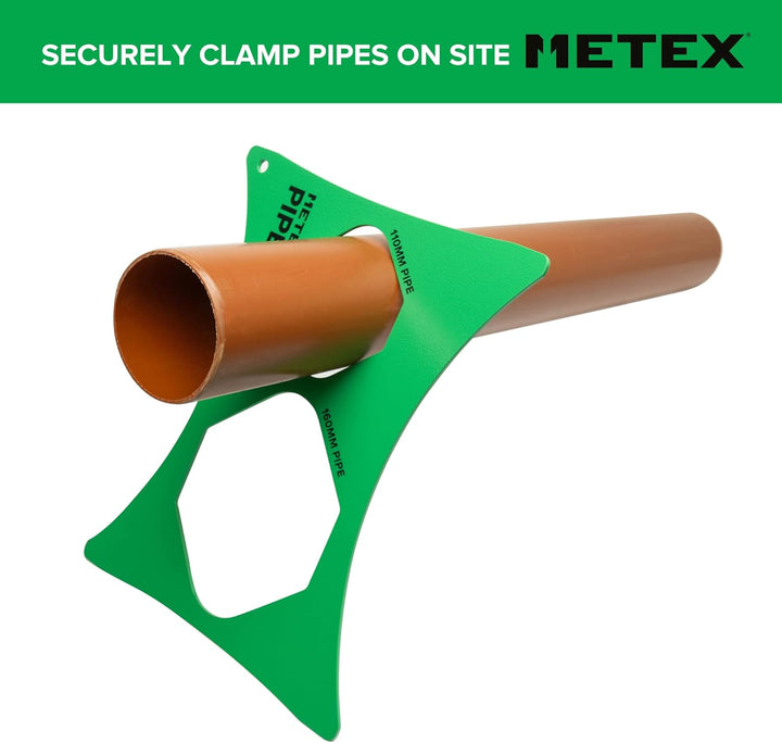 Metex PipeGrip Rohrschelle – für 110 mm & 160 mm Abfluss- und Bodenrohre – robuster Stahl
