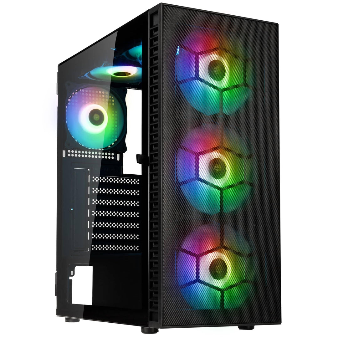 Kolink Observatory HF Mesh PC-Gehäuse, Sechs ARGB-Lüfter, 330 mm GPU-Freiheit, ATX-Motherboard, Gitt