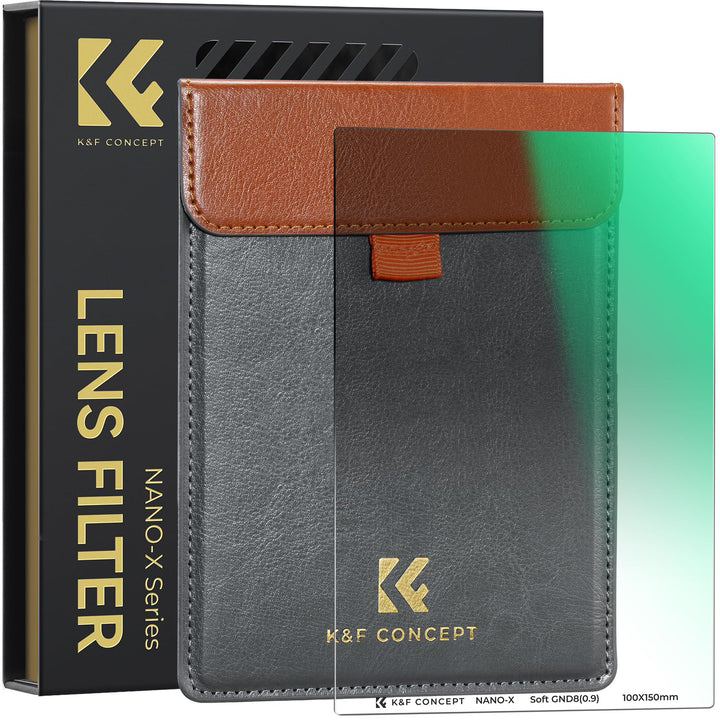 K&F CONCEPT Nano-X Soft GND8 Verlaufsfilter ND0,9(3 Stops) Rechteckfilter 100x150mm aus Optisches Gl