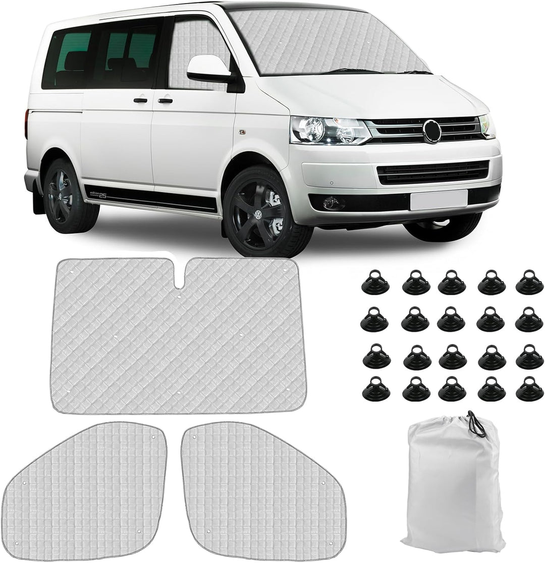 Sonnenschutz Auto Frontscheibe Kompatibel mit VW T5 T6, 3PCS Sonnenschutz Windschutzscheiben Schutz