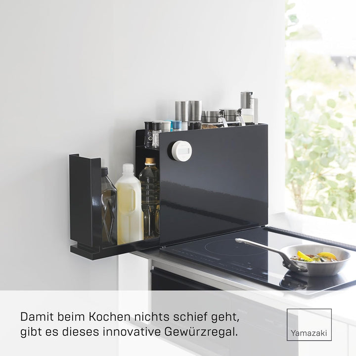 YAMAZAKI TOWER 6004 Verschiebbares Gewürzregal, Schwarz, Schwarz