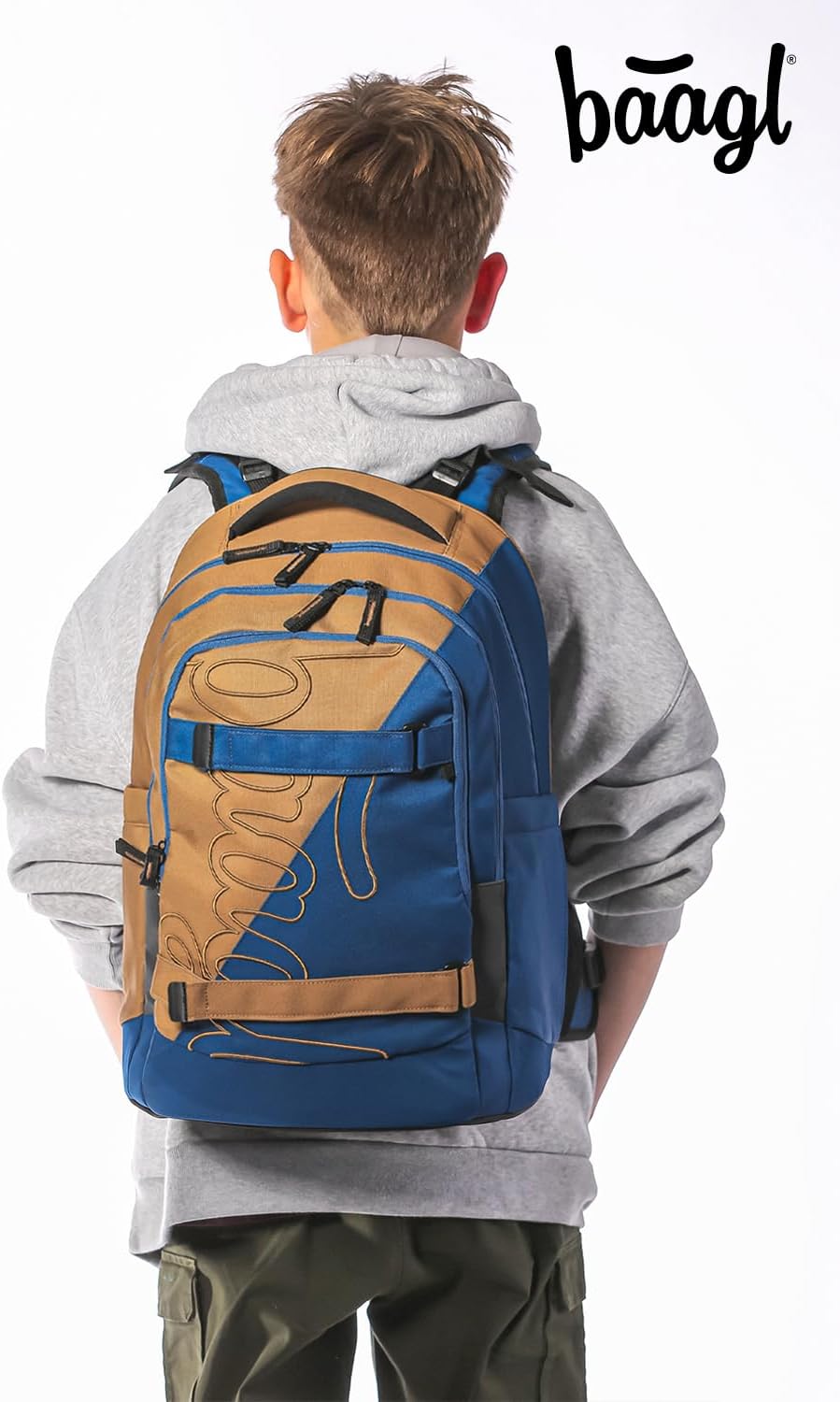Baagl Schulrucksack Set Jungen Mädchen Teenager 5 Teilig, (Skateboard Rucksack Skate MAX, Mäppchen,