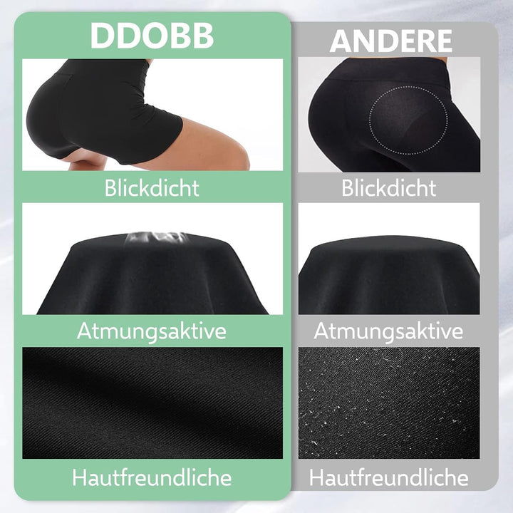 DDOBB Radlerhose Damen Kurze Shorts Sporthose Leggings Blickdicht High Waist Shorts Elastisch Unterh