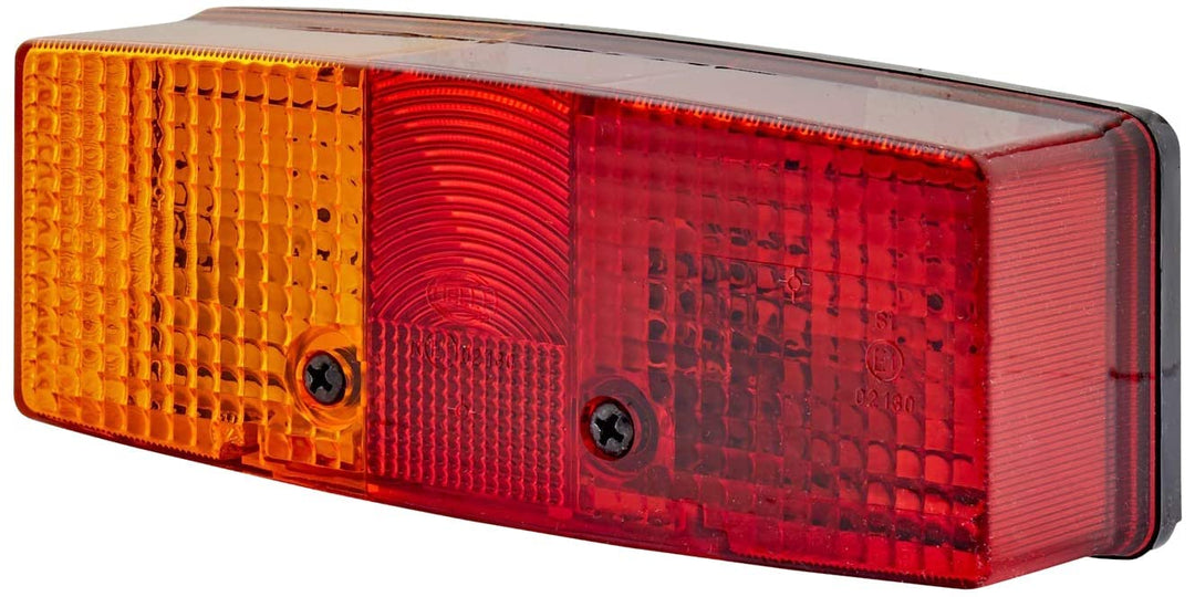 HELLA Rückleuchte - Glühlampe - 24V / 12V - Anbau/geschraubt - ECE - Lichtscheibenfarbe: rot/gelb -