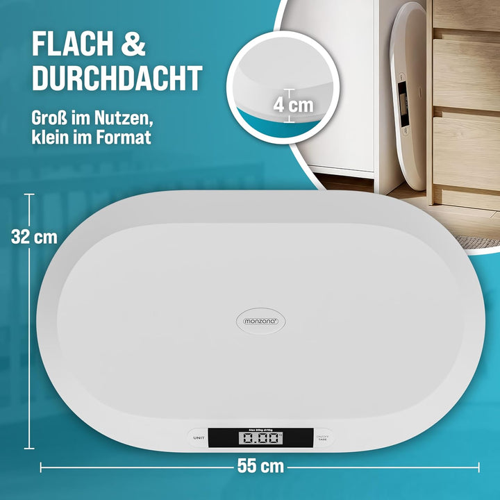 MONZANA® Babywaage Digital bis 20 kg LED Anzeige Abschalt- &amp; Tarierfunktion Kinder Säuglinge Tierwaa