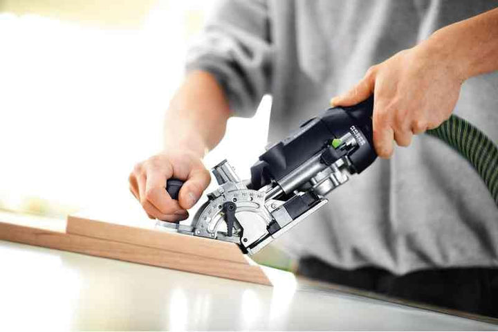 Festool Dübelfräse DF 500 Q-Plus DOMINO (mit DOMINO Fräser, Zusatzanschlag, Gabelschlüssel), im Syst