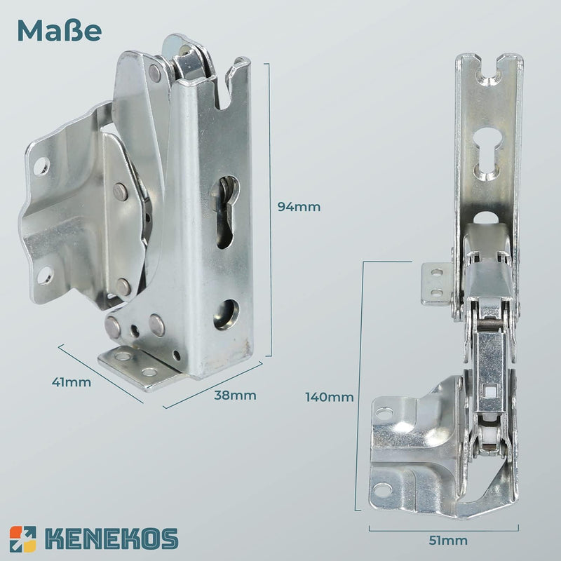 Kenekos - 2er Türscharnier-Set geeignet für Kühlschrank Bosch Siemens 00481147/481147 Neff AEG Elect