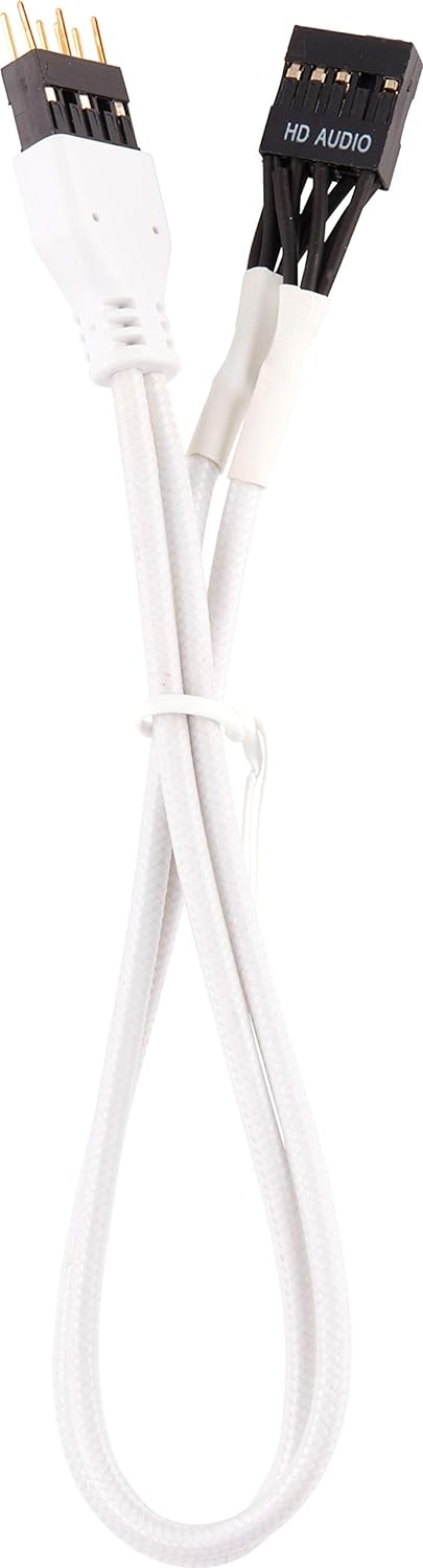 Corsair Premium Sleeved Front Panel Extension Kabel Verlängerungskit, Weiss Front Panel Extension We